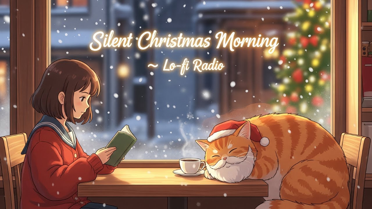 Silent Christmas Morning – Ghibli Lo fi Café Vibes  Snowfall Ambience & Cozy Study Beats 🎧🎄