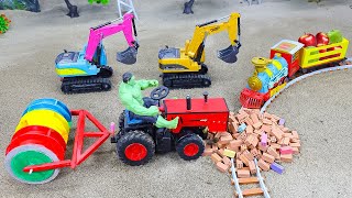 Diy tractor mini Bulldozer to making concrete road | Construction Vehicles, Road Roller #39