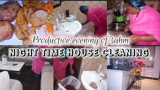 Productive night time cleaning routine|SAHM OF 3 |Housekeeping duties #homemaking