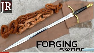 Forging a sword out of rusted iron chain