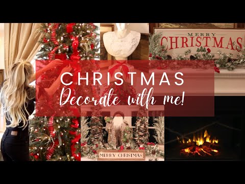 CHRISTMAS LIVING ROOM DECORATE WITH ME 2020! HOW TO DECORATE W/ TRADITIONAL CHRISTMAS HOME DECOR!