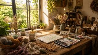 ☀️ Cozy Summer Craft Studio 🌿 Relaxing Music for Knitting, Crochet, Painting & DIY