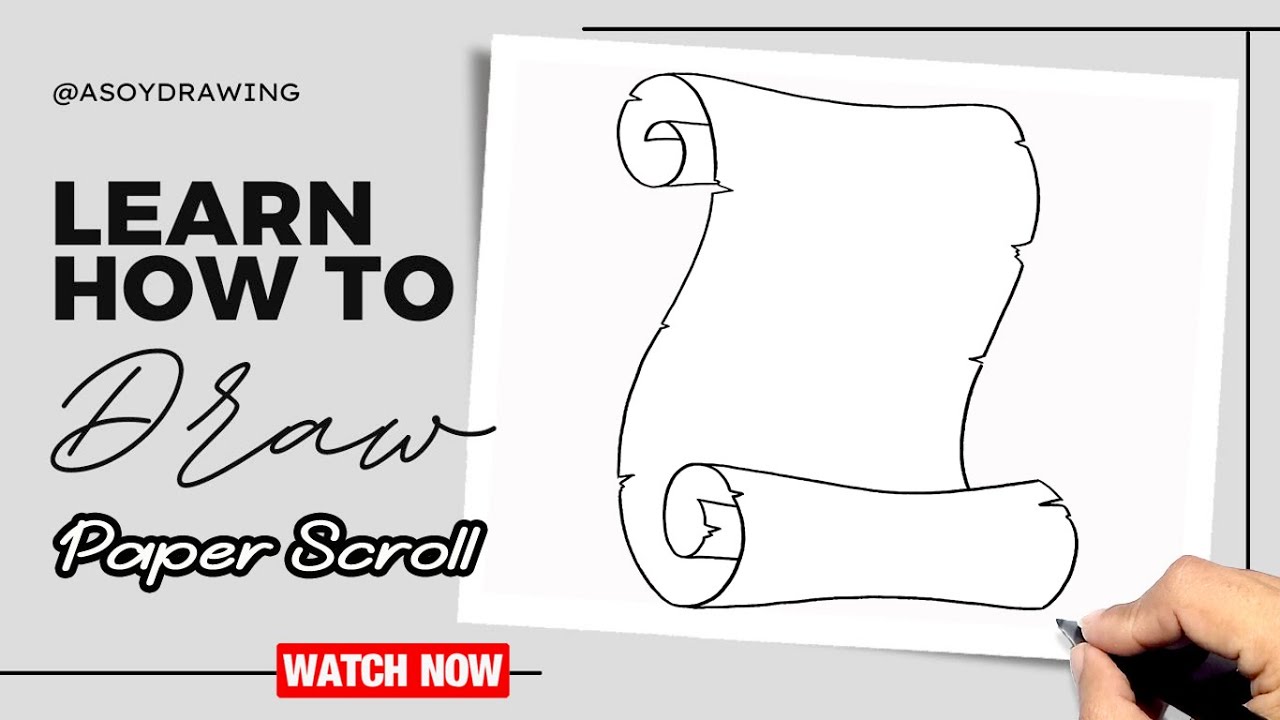 How to draw Paper Scroll Easy 