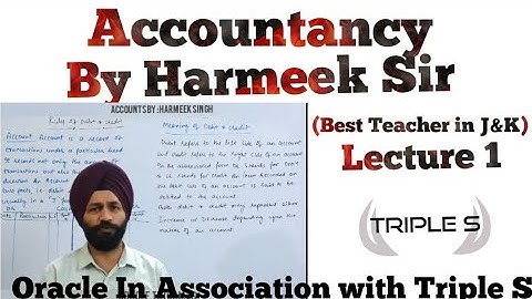 #Accountancy by Harmeek Sir || Lecture 1 || JKSSB Panchayat Accounts Assistant
