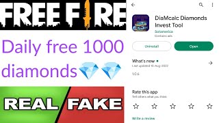 DiaMcalc Diamonds Invest Tool app real or fake | free diamonds | Garena free fire | Tech Lover DK screenshot 3