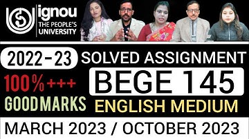 BEGE 145 SOLVED ASSIGNMENT 2022-23 | BEGE 145 UNDERSTANDING DRAMA SOLVED ASSIGNMENT 2022-23 ENGLISH