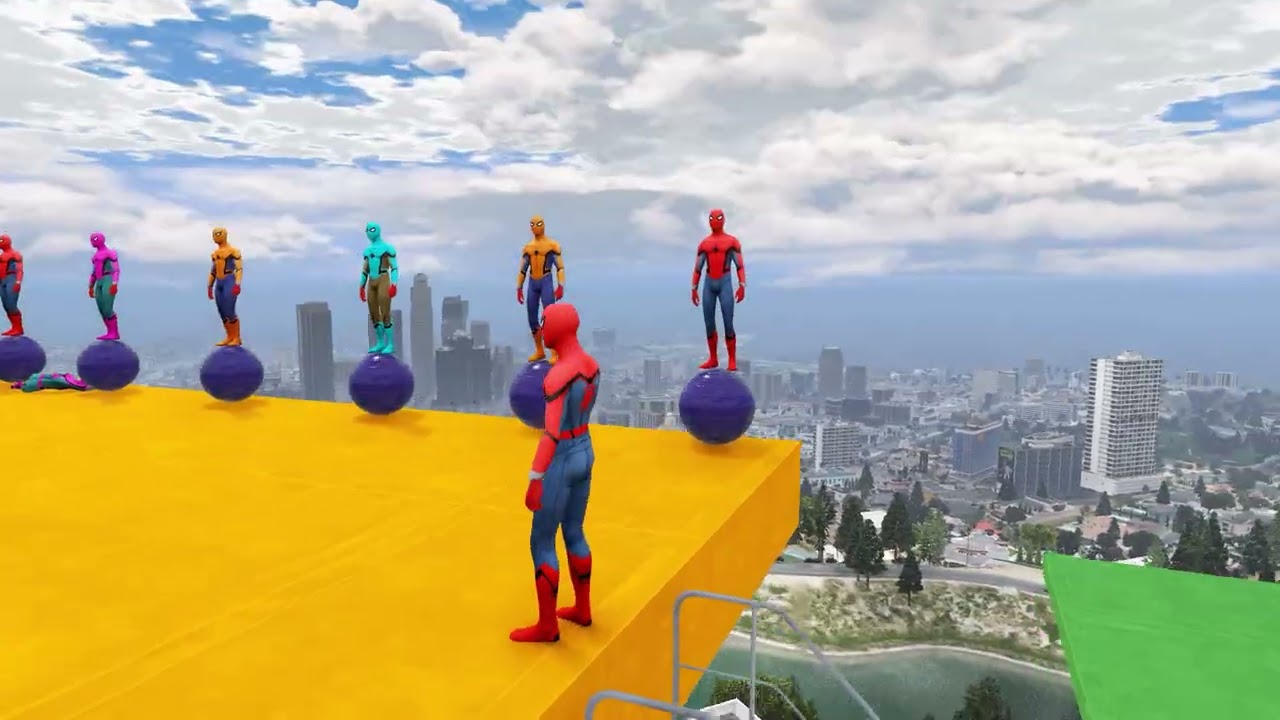 EGTA 5 Epic Ragdolls RED SPIDERMAN VS RED MINION VS GREEN MINION(uphoria Physics & Funny Fails)