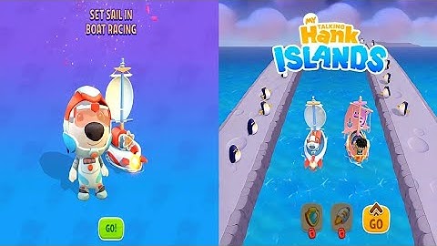 New Update!! Tom Vs Hank Boat Racing My Talking Hank: Islands Gameplay (Android, iOS Game) #tomhappy