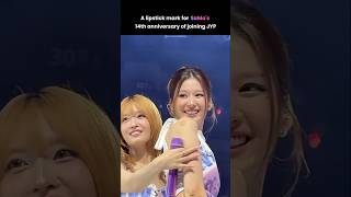 Momo Left Lipstick Mark On Sanas Should