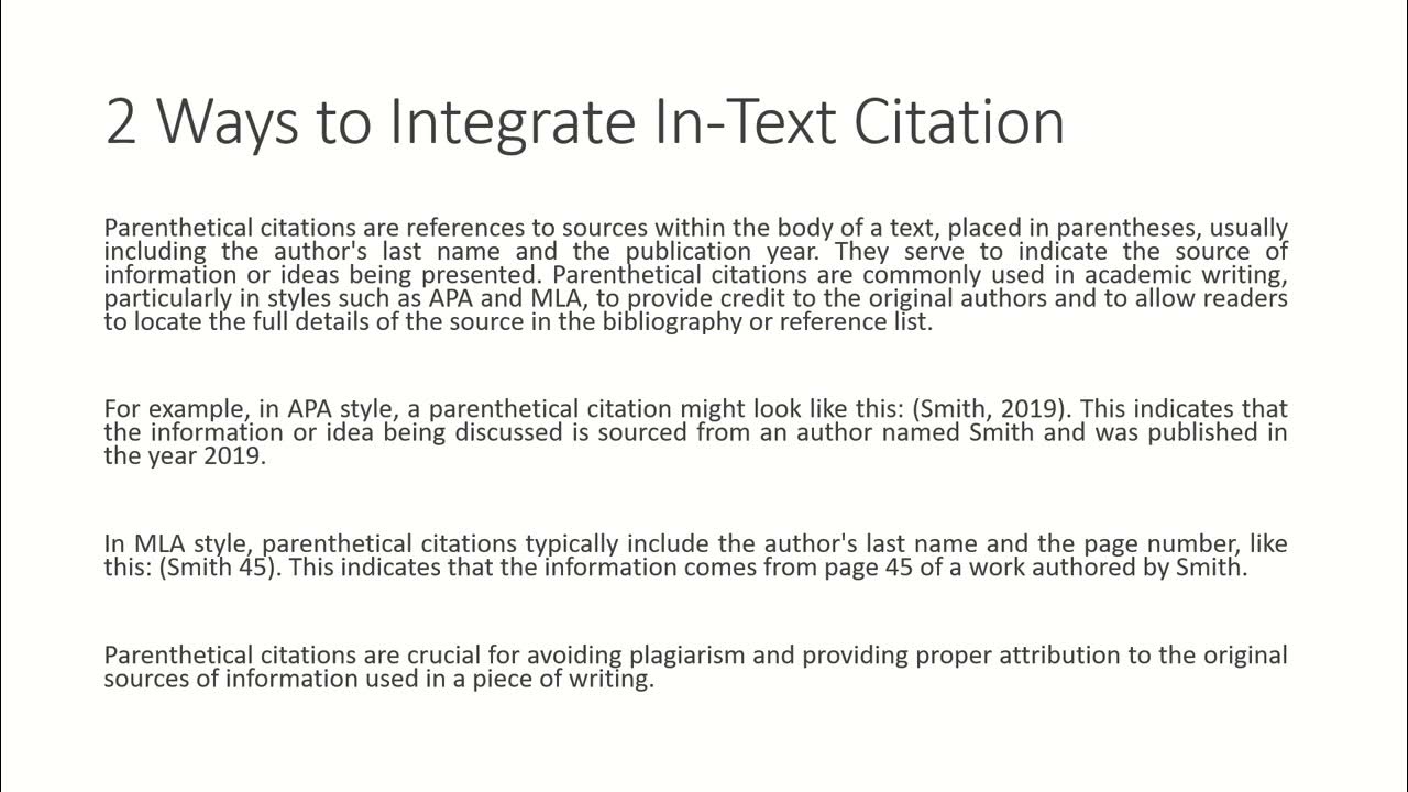 HOW TO WRITE IN TEXT CITATIONS PART 1 - YouTube