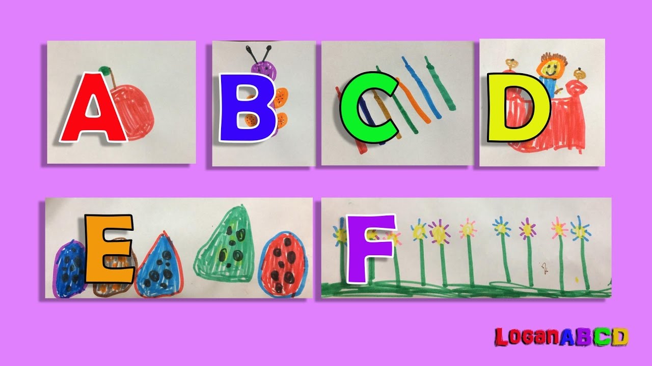 Learning ABC Phonics drawing with Color Markers A-F - YouTube