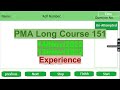 PMA 151, 13-14 NOVEMBER EXPERIENCE | ALL ASRC EXPERIENCE MCQS WITH ANSWER | PMA 151 ACADEMIC MCQS