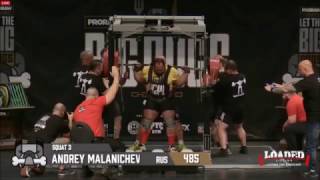 Andrey Malanichev RAW with wraps total 1140kg@160kg, ProRaw Big Dogs