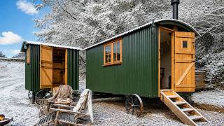 Cozy Green Tiny House on Wheels with Rustic Summer Countryside Design | Living Design Tiny House