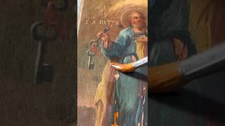 Реставрация иконы Петра и Павла XX века.