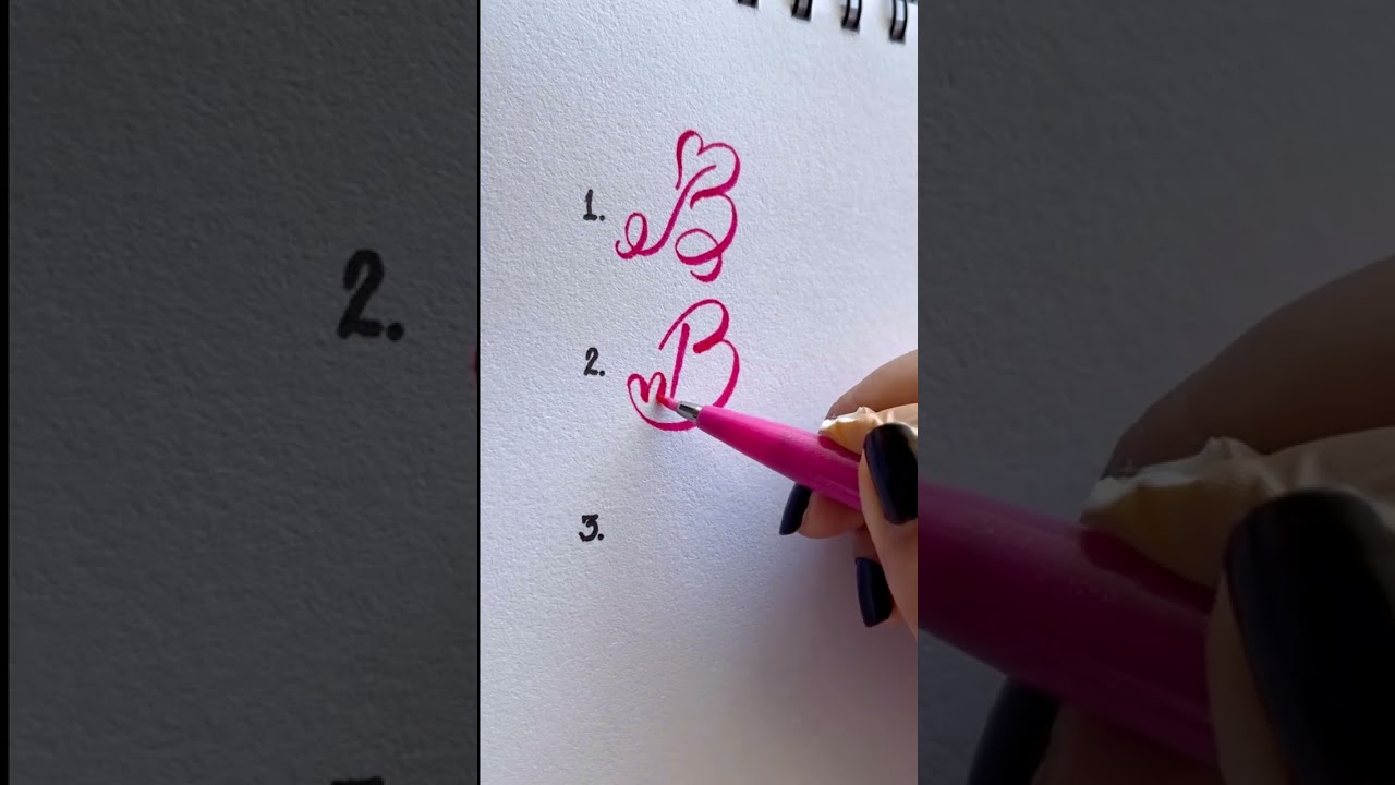 Writing "B" in 3 different styles ✨️| Pink Blossoms_Arts and Crafts 