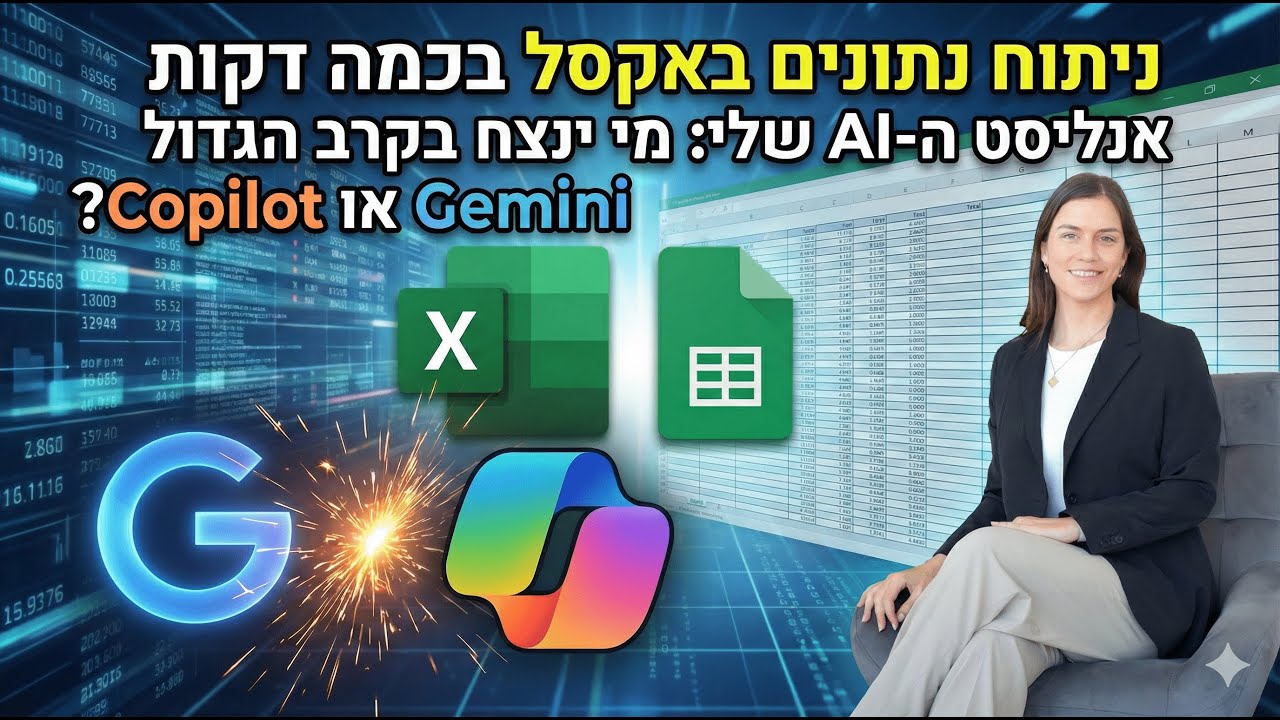 ניתוח נתונים באקסל בכמה דקות עם אנליסט ה-AI שלי: מי ינצח בקרב הגדול - Gemini או Copilot?