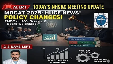 MDCAT 2025: Major Policy CHANGES Announced! PMDC Directed on 90% Scorers & Board Weightage Review