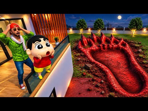 SHINCHAN & JACK FOUND GIANT MONSTER FOOTPRINT 😨😯  GRAND THEFT AURA GAMEPLAY 
