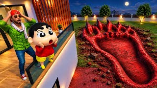 SHINCHAN & JACK FOUND GIANT MONSTER FOOTPRINT 😨😯  GRAND THEFT AURA GAMEPLAY 