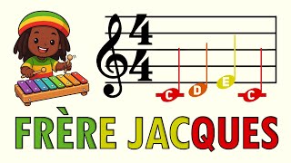 Frère Jacques 🇯🇲 Easy Reggae Orff Play-Along | Color-Coded Notes for Beginners