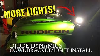 Cowl Light Bracket Install and Wiring on a Jeep JL  Diode Dynamics