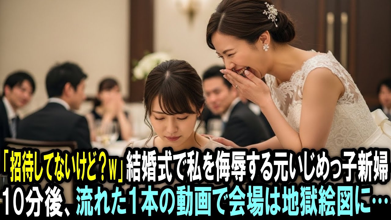 「招待してないけど？w」結婚式で私を侮辱する元いじめっ子の新婦。10分後、流れた１本の動画で会場は地獄絵図に…
