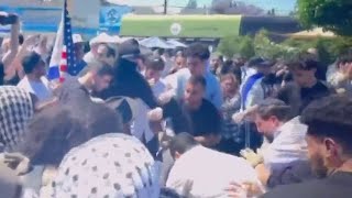 LA city leaders respond to violent clash outside synagogue