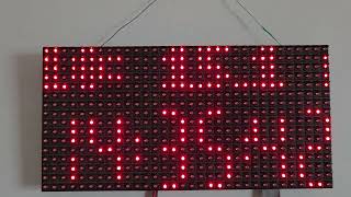 Morphing Clock with weather data on monochrom P10 display (6)