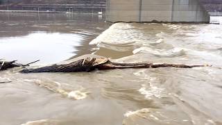 Pike Island Dam WV Ohio Flood and Winter Clips 2018