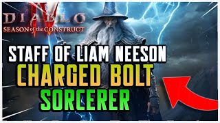 Diablo 4 Charged Bolt Staff of Liam Neeson Sorcerer Build Guide Season 3!