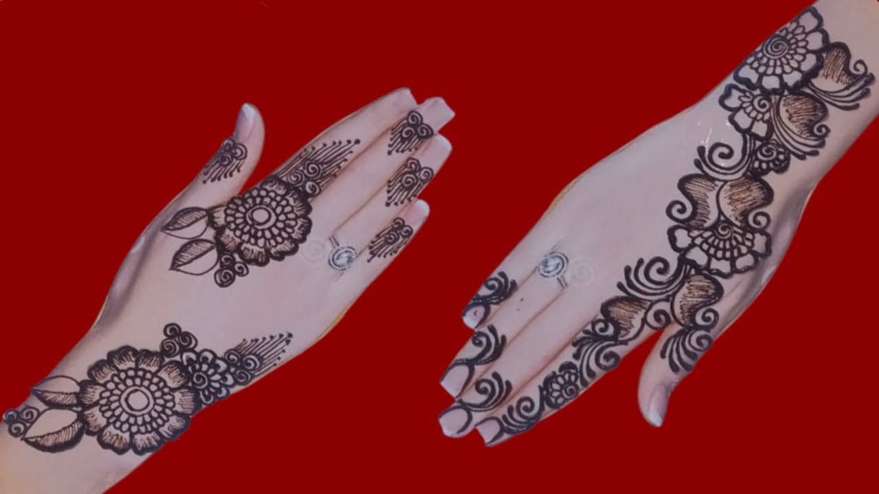 Hand Babd Design New unique back hand design|| very easy and simple mehndi designs|| # ...
