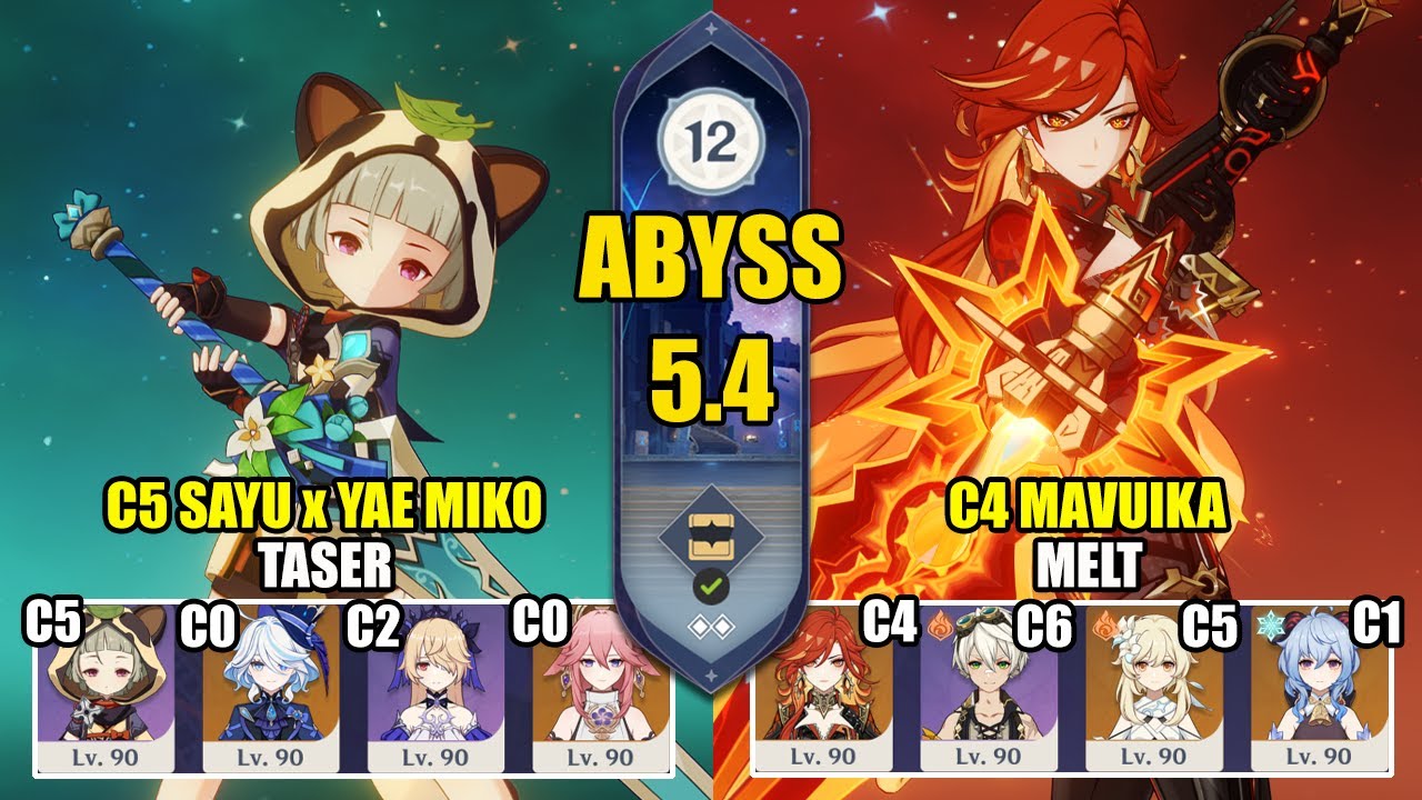 święty Mikołaj Z Miry Rysunek C5 Sayu Yae Miko Taser & C4 Mavuika Ganyu Melt | Spiral Abyss 5.4