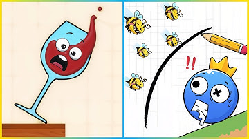 Rainbow Monster Draw to Smash VS Spill it - All Levels SpeedRun Gameplay