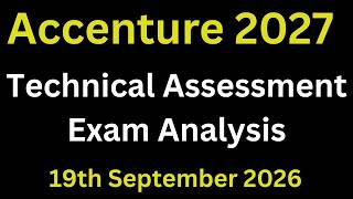 19th Sept 2026 - Accenture Technical Assessment Questions 2027 Batch | Accenture Coding Question