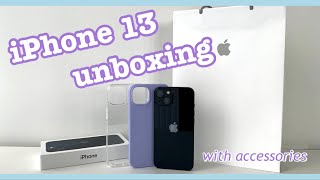 🍎 iphone 13 midnight unboxing + accessories / 아이폰 13 미드나이트 언박싱 + 액세서리 🍎