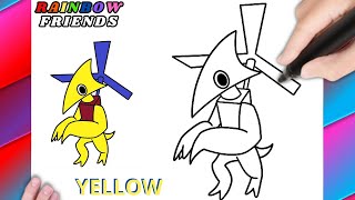 COMO DESENHAR o YELLOW  Rainbow Friends 2 - passo a passo, fácil e rápido  