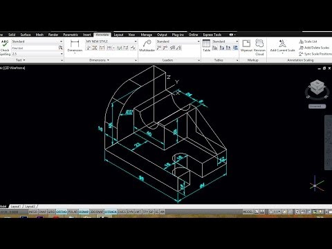 AUTOCAD MECHANICAL MODELING PART2 -   DIMENSIONING A 3D MODEL