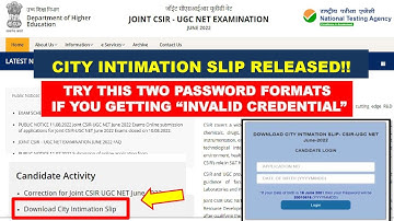 CITY INTIMATION SLIP RELEASED FOR CSIR JUNE 2022 EXAM!!CHOICE FOR CHANGING EXAM CITY??MAIL TO NTA.