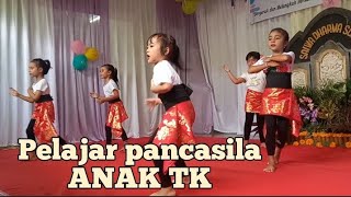 TARIAN PELAJAR PANCASILA OLEH ANAK-ANAK TK SAIWA DHARMA SINGARAJA.
