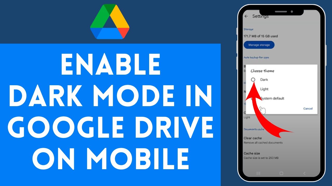 How to enable dark mode on google drive mobile 2024 google drive