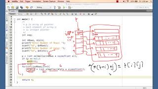 091 Array of pointers part 2Simulation of dynamic 2D array using array of pointers