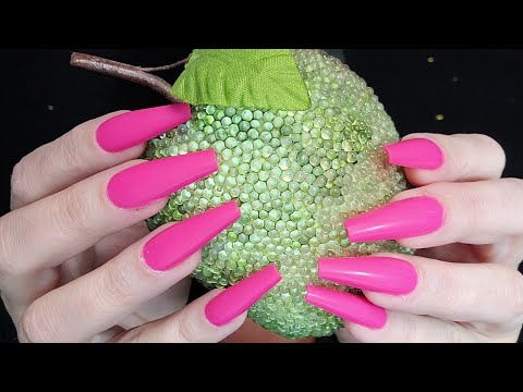 ASMR Textured Glass Fruit Scratching | Long Nails | No Talking After Intro