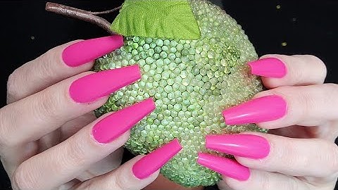 ASMR Textured Glass Fruit Scratching | Long Nails | No Talking After Intro