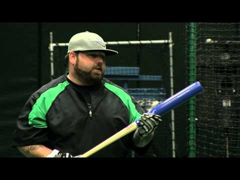 X Bat Maple Wood Softball Bat: SB59 Natural/Royal Slow Pitch