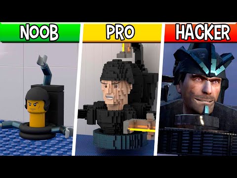 LEGO Upgraded Detainer Astro Toilet : Noob, Pro, HACKER! / (Skibidi Toilet 70 (part 1)