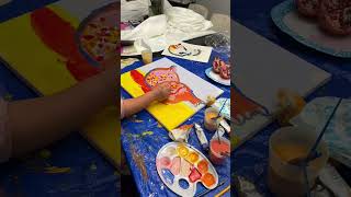 Kid painting with non-toxic Natural Acrylic Paint #plantbased #ecofriendly