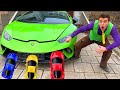 13+ Yellow Man put A LOT OF Toy Cars under Car VS Mr. Joe on Lamborghini Huracan VS Toy Cars