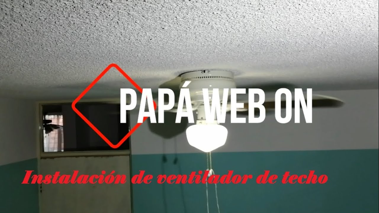 Instalación de ventilador de techo, tres velocidades 4 aspas 42\