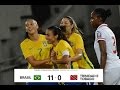 Brasil 11x0 Trinidad e Tobago - Torneio Internacional Feminino 09/12/15